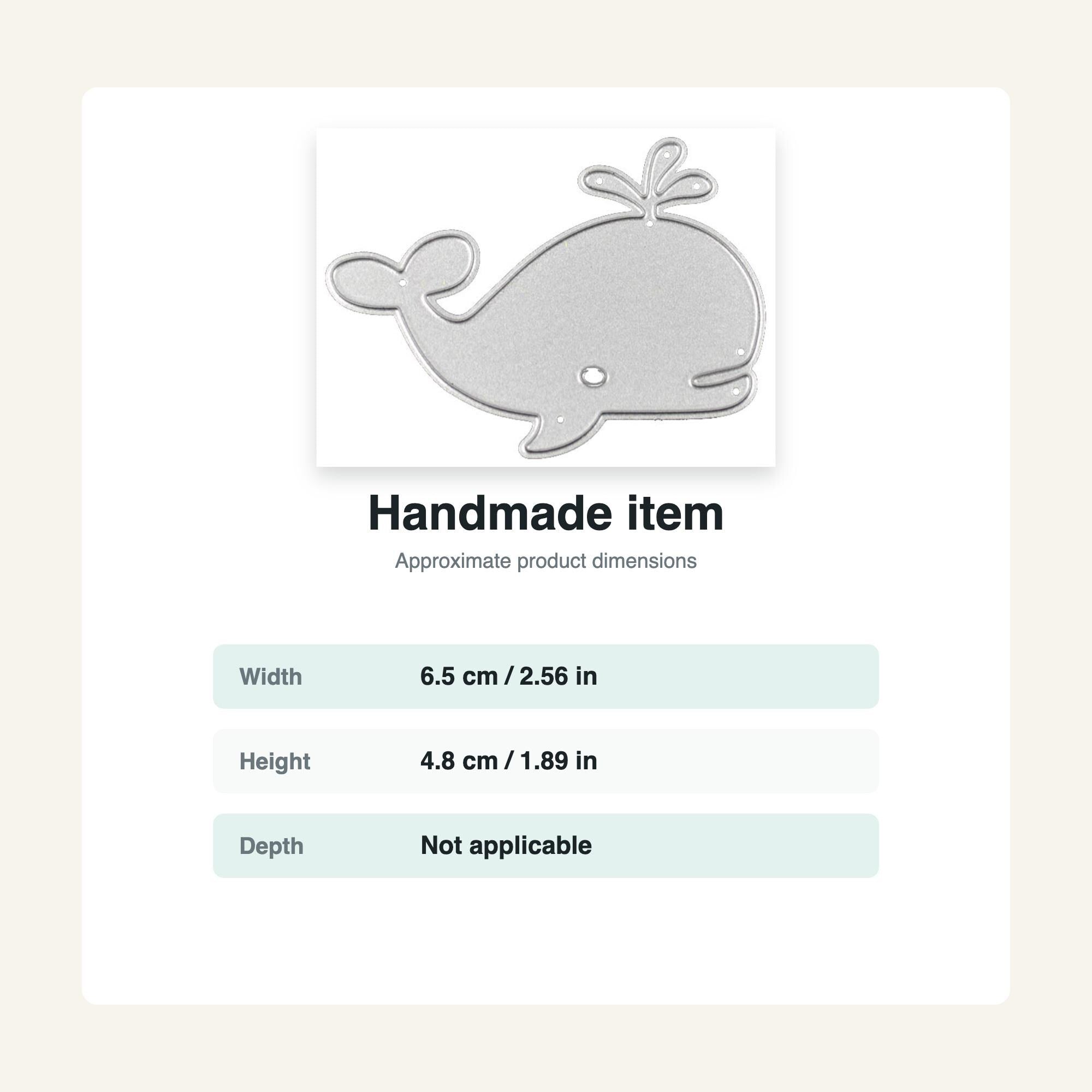 Whale Metal Cutting Die for Nautical Cards and Crafts