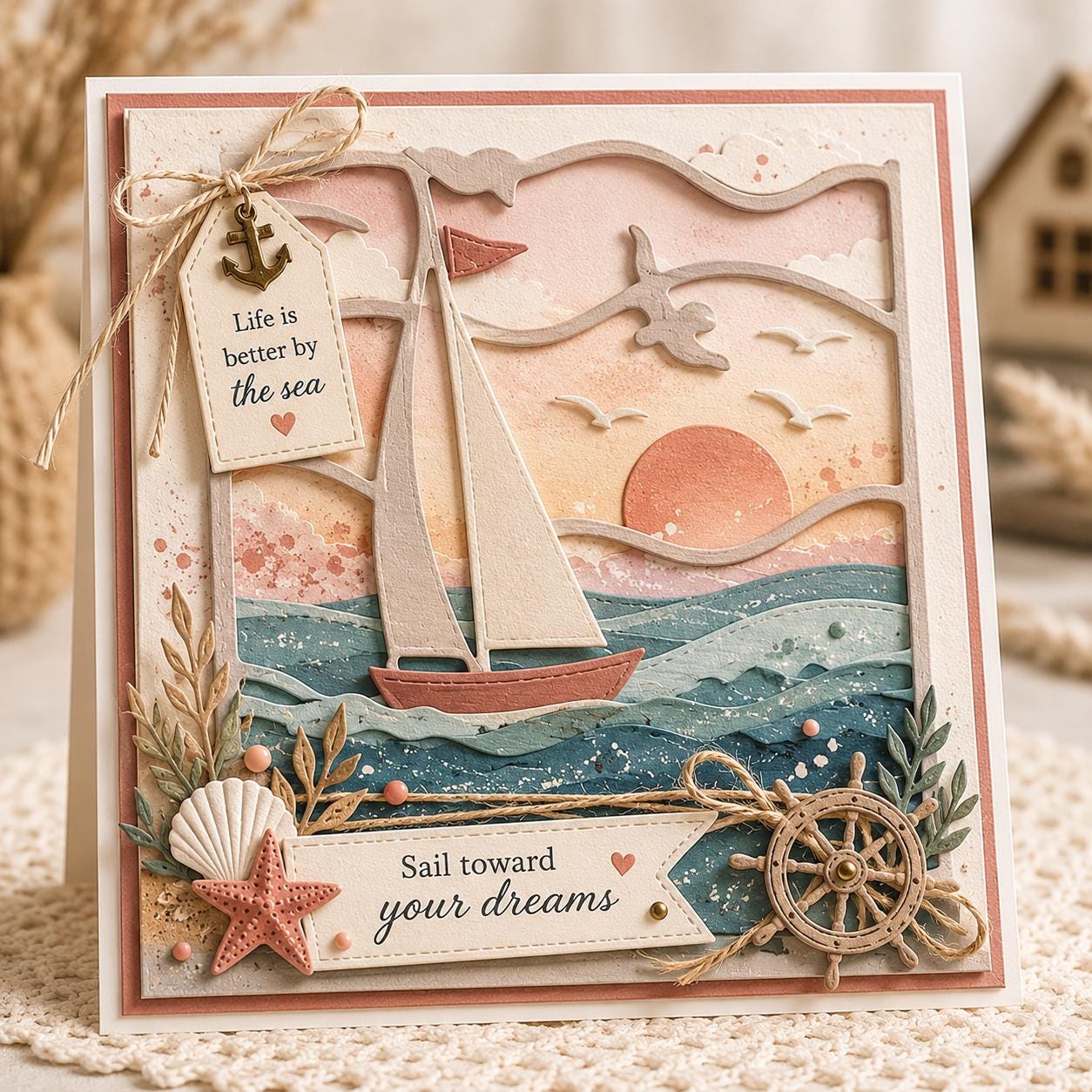 Sailing Boat Metal Cutting Die for Nautical Cards