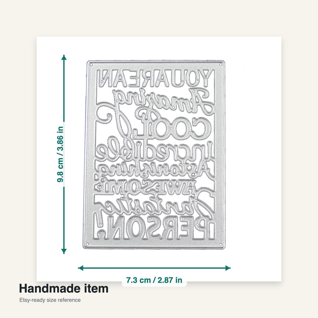 Inspirational Words Metal Cutting Die for Handmade Cards
