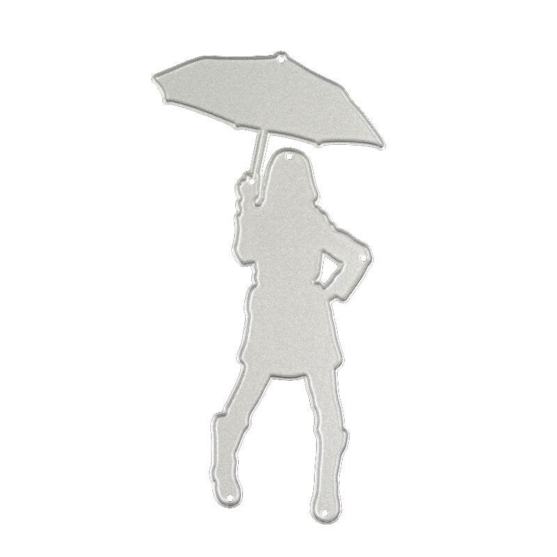 Girl with Umbrella Metal Cutting Die for Cards and Scrapbooks