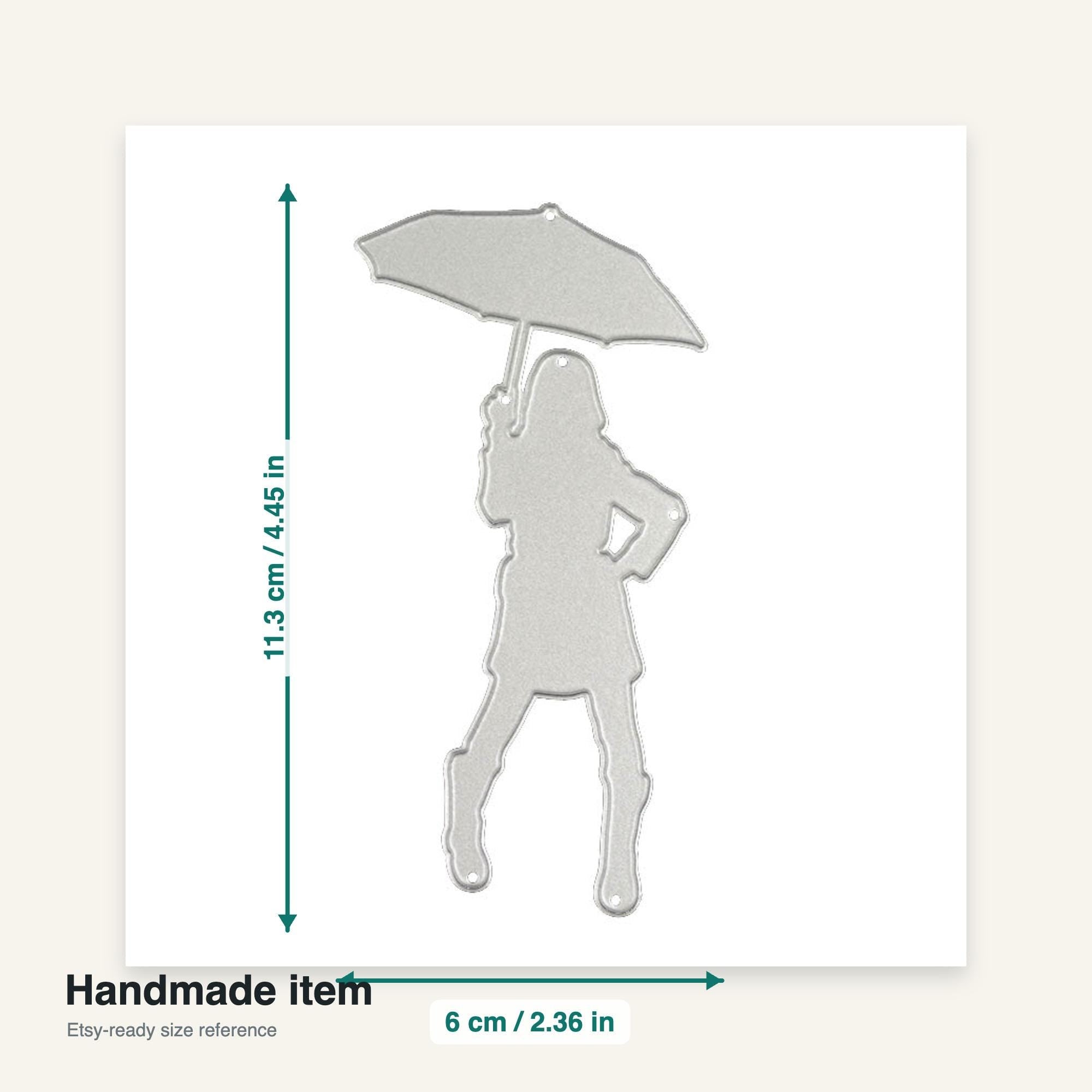 Girl with Umbrella Metal Cutting Die for Cards and Scrapbooks
