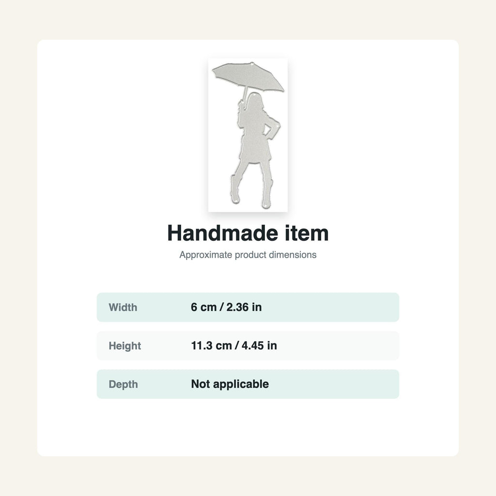 Girl with Umbrella Metal Cutting Die for Cards and Scrapbooks