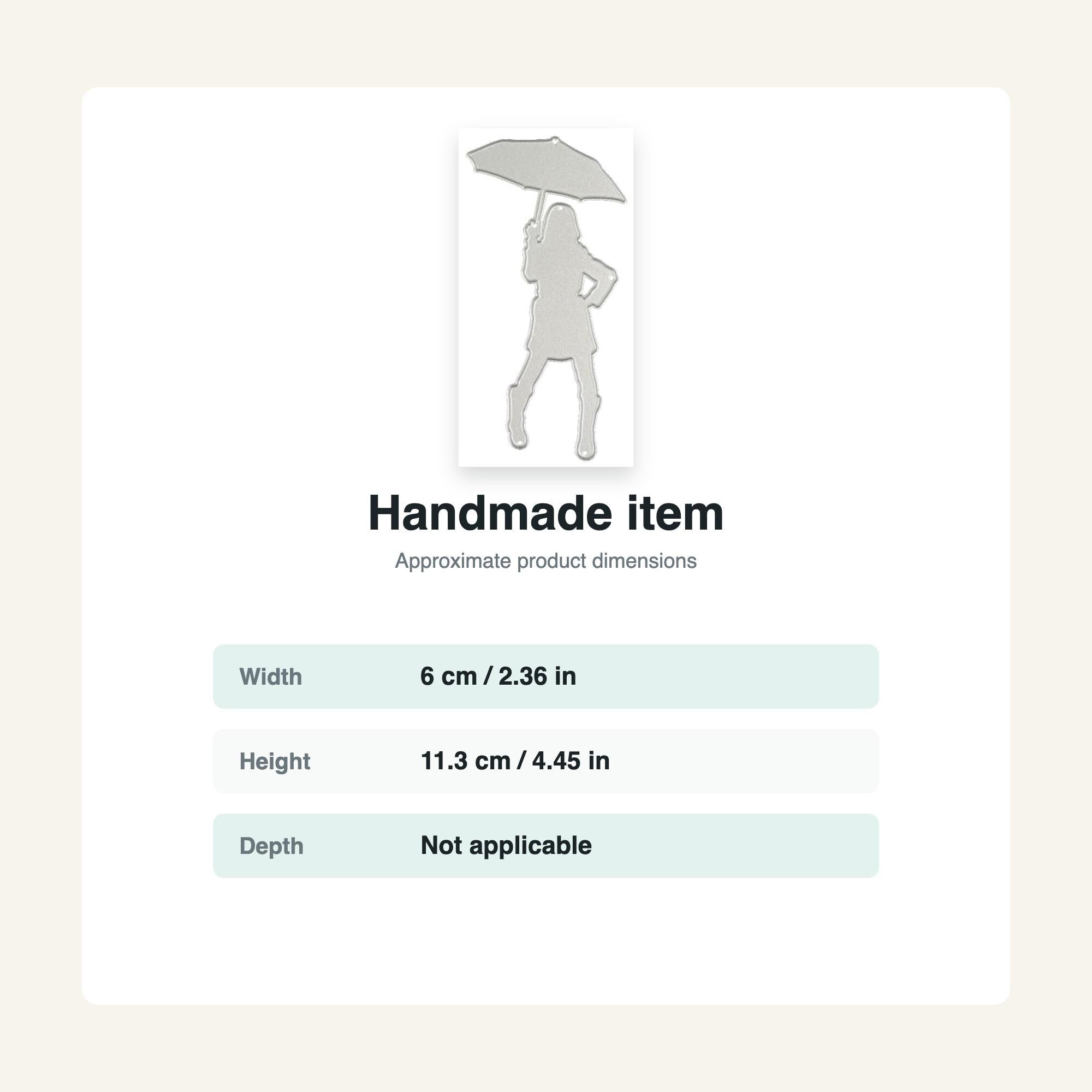 Girl with Umbrella Metal Cutting Die for Cards and Scrapbooks