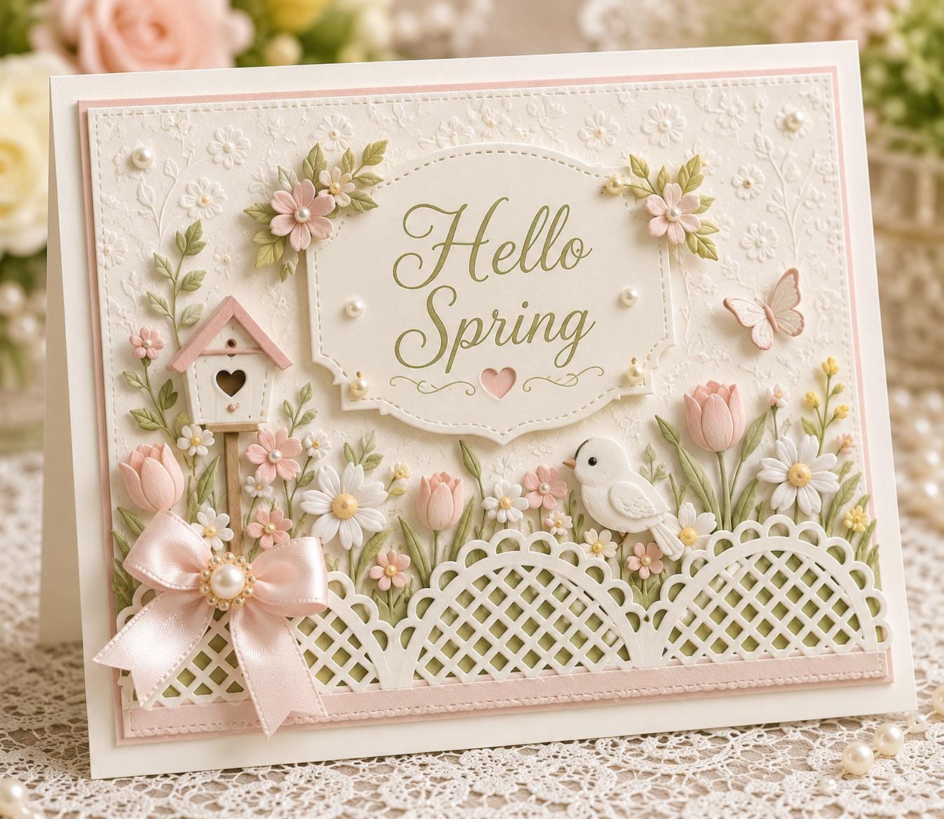 Wide Border Metal Cutting Die: Lace Card Making Template