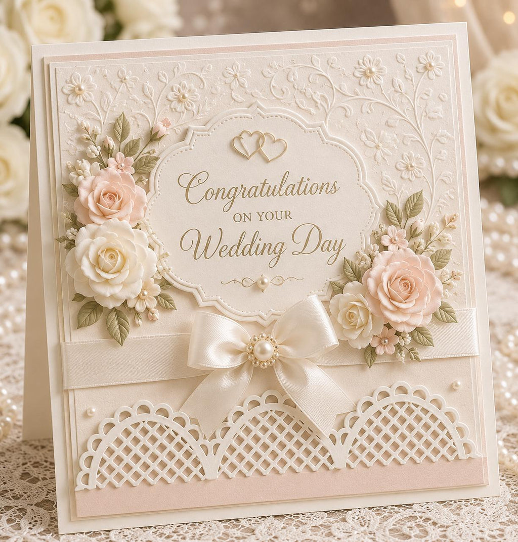 Wide Border Metal Cutting Die: Lace Card Making Template