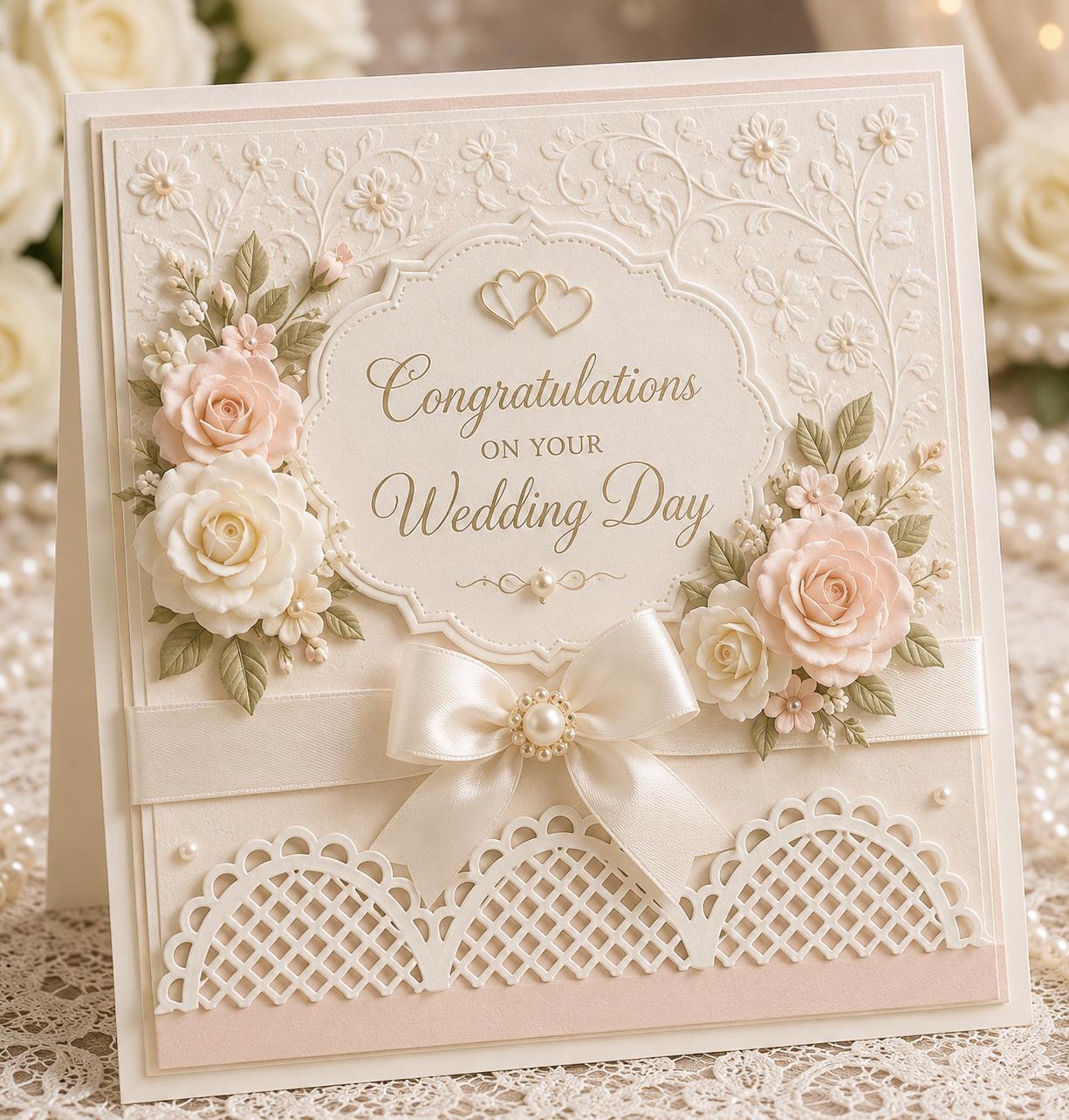 Wide Border Metal Cutting Die: Lace Card Making Template
