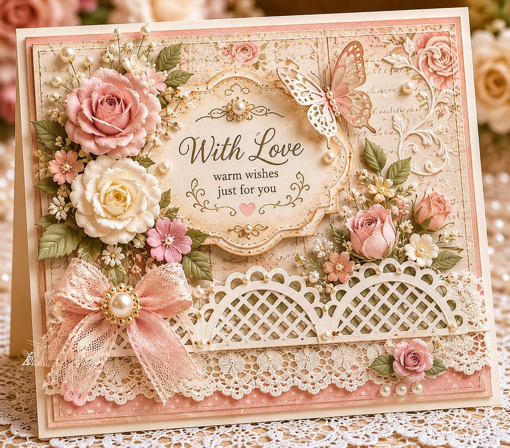 Wide Border Metal Cutting Die: Lace Card Making Template