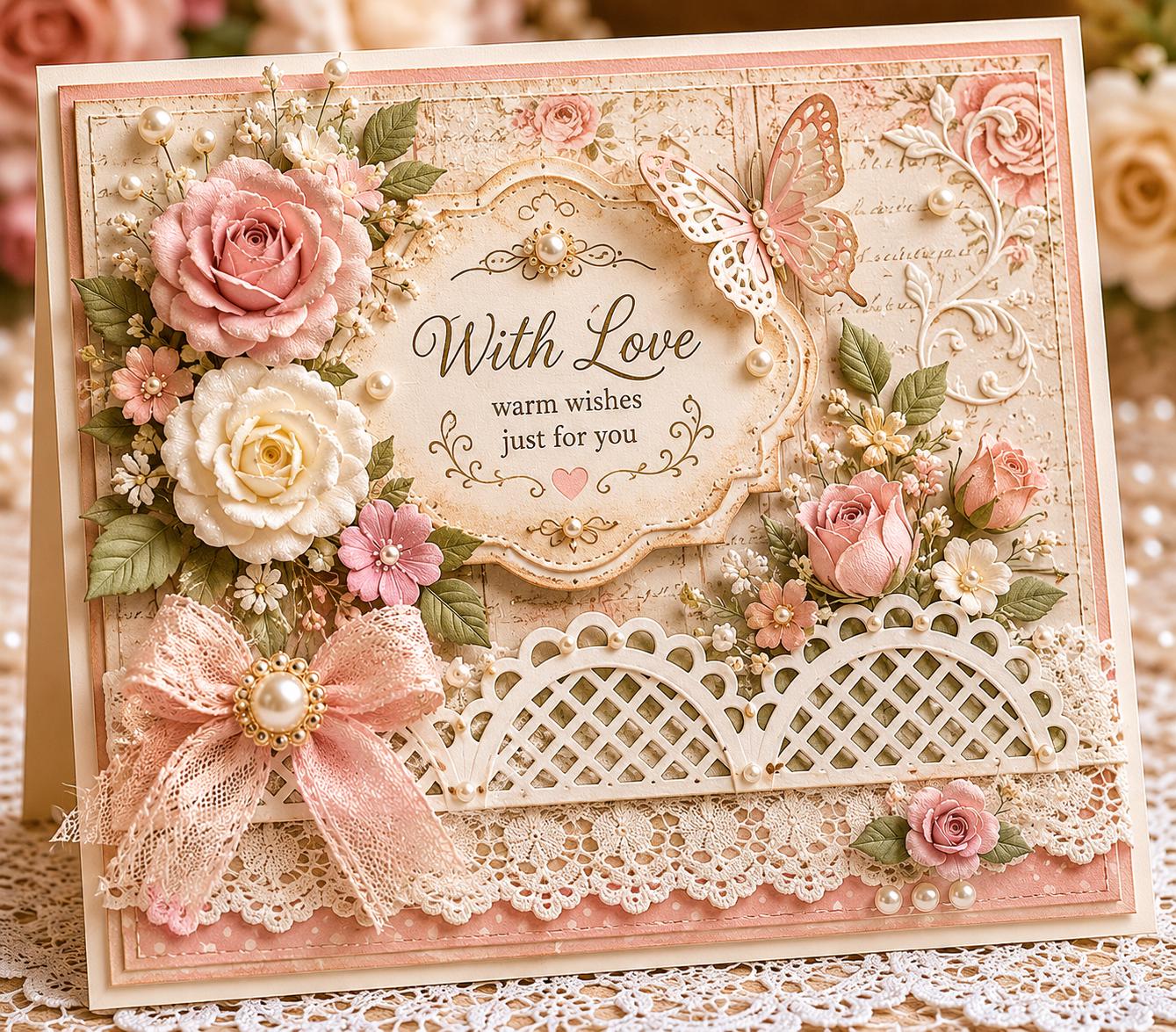 Wide Border Metal Cutting Die: Lace Card Making Template
