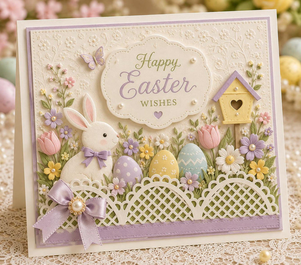 Wide Border Metal Cutting Die: Lace Card Making Template