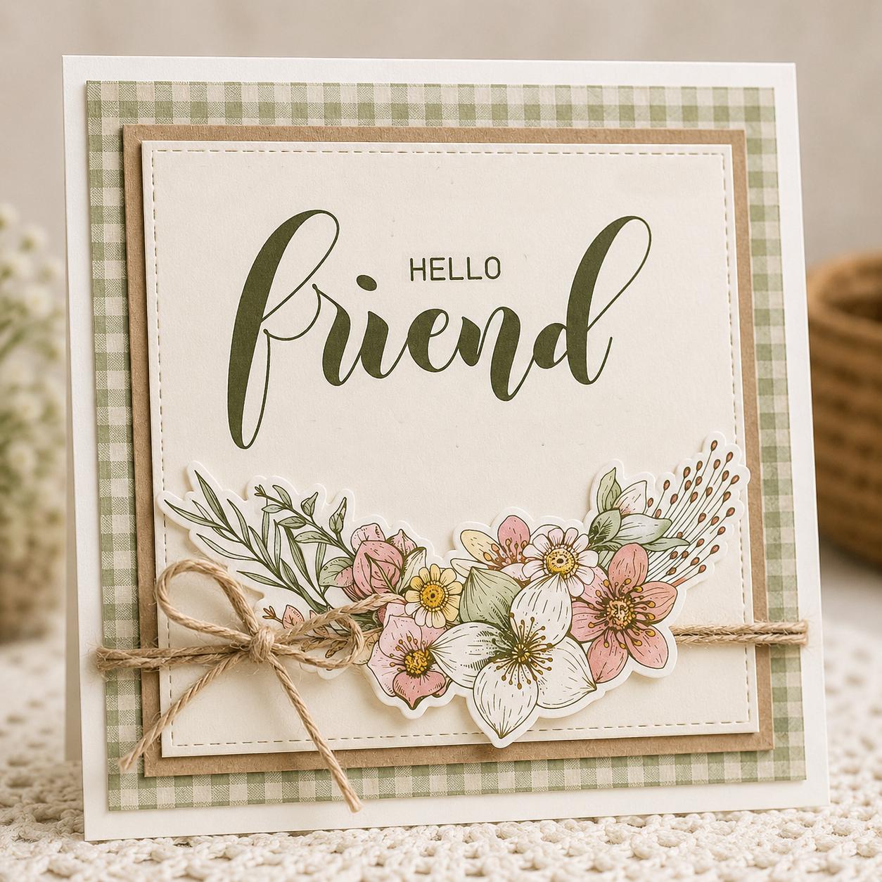 Floral Friend Silicone Stamp, DIY Scrapbooking (14x14cm)