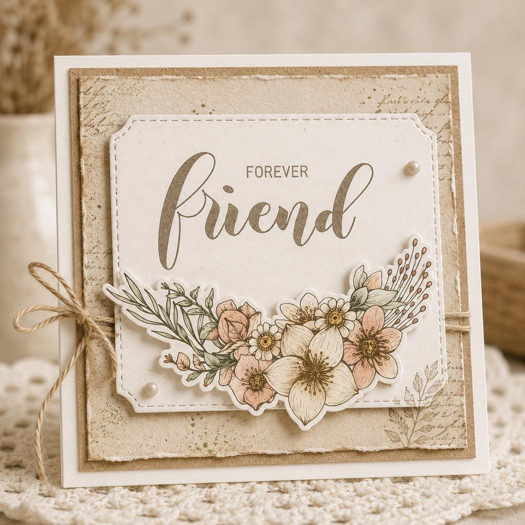 Floral Friend Silicone Stamp, DIY Scrapbooking (14x14cm)