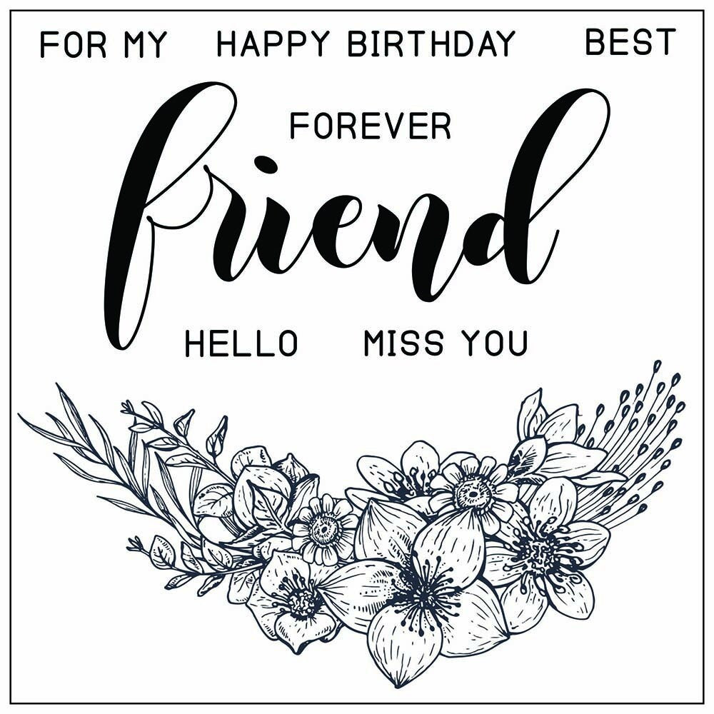 Floral Friend Silicone Stamp, DIY Scrapbooking (14x14cm)