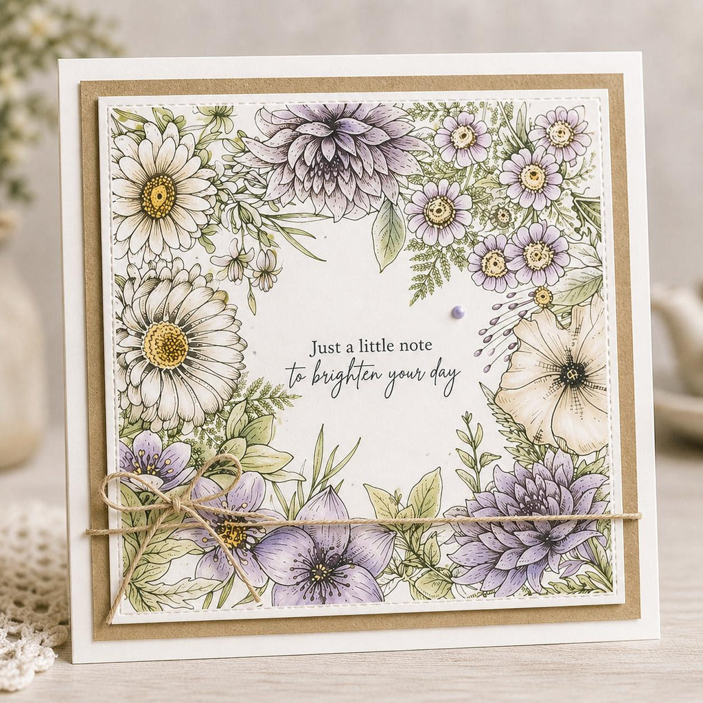 Seamless Flower Silicone Stamp for Scrapbooking & Card Making, 14x14cm Clear Craft Seal
