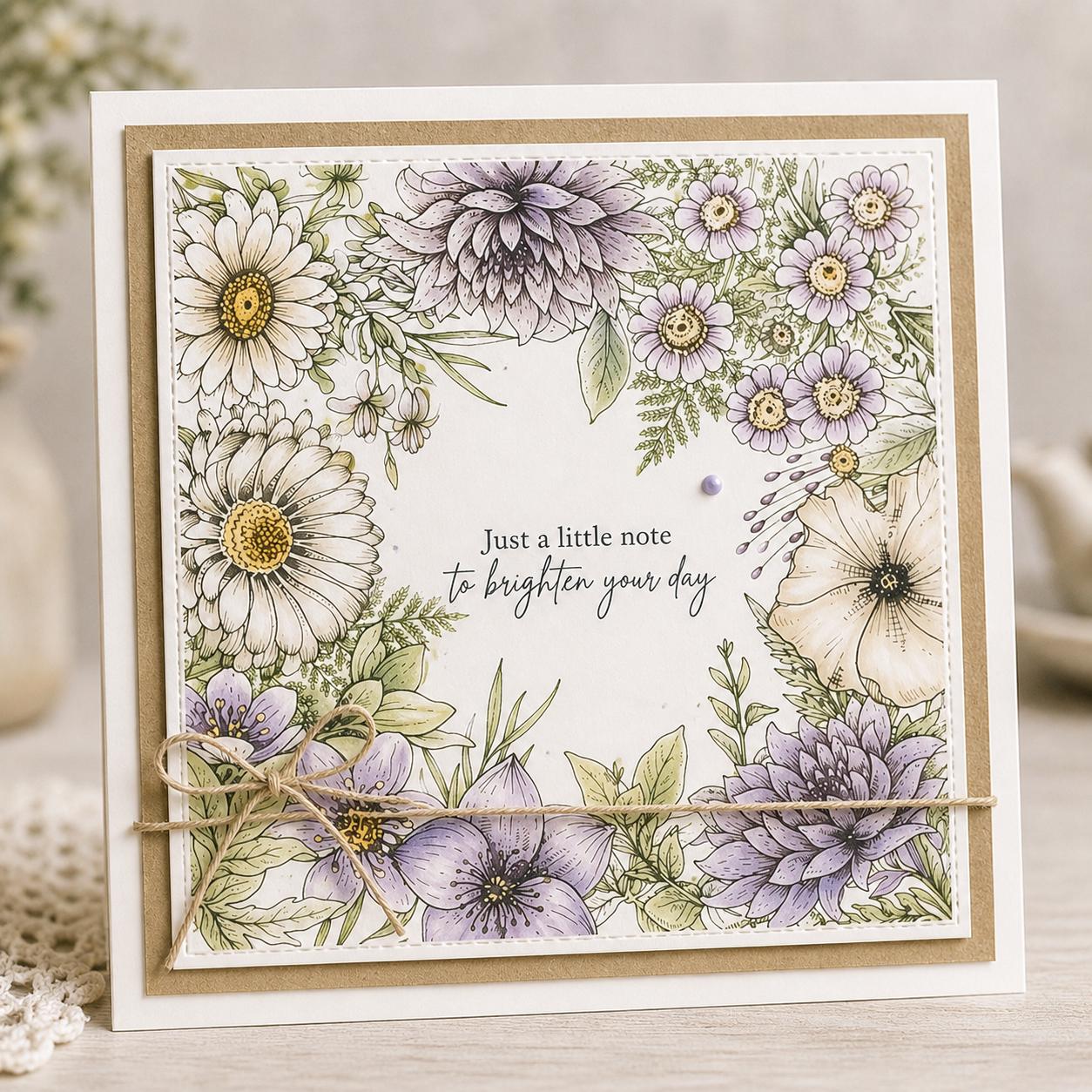 Seamless Flower Silicone Stamp for Scrapbooking & Card Making, 14x14cm Clear Craft Seal