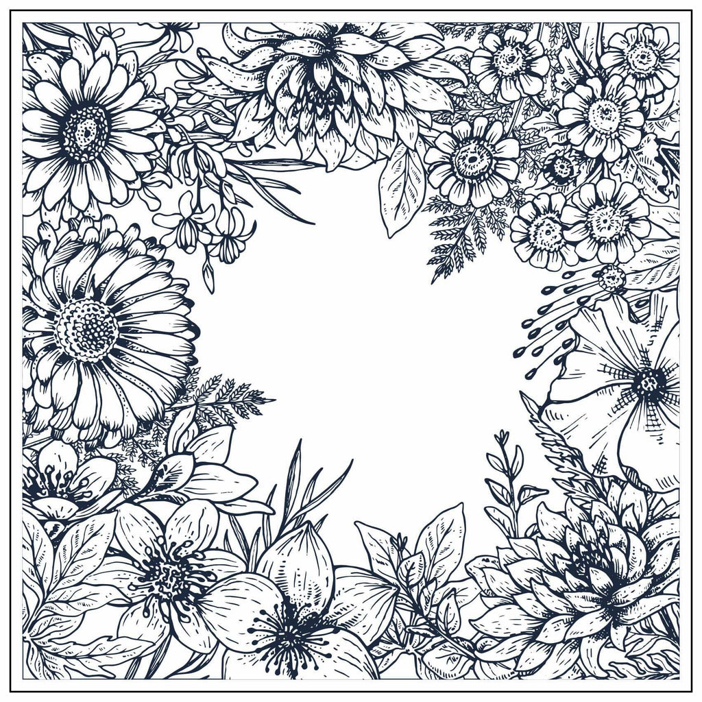 Seamless Flower Silicone Stamp for Scrapbooking & Card Making, 14x14cm Clear Craft Seal