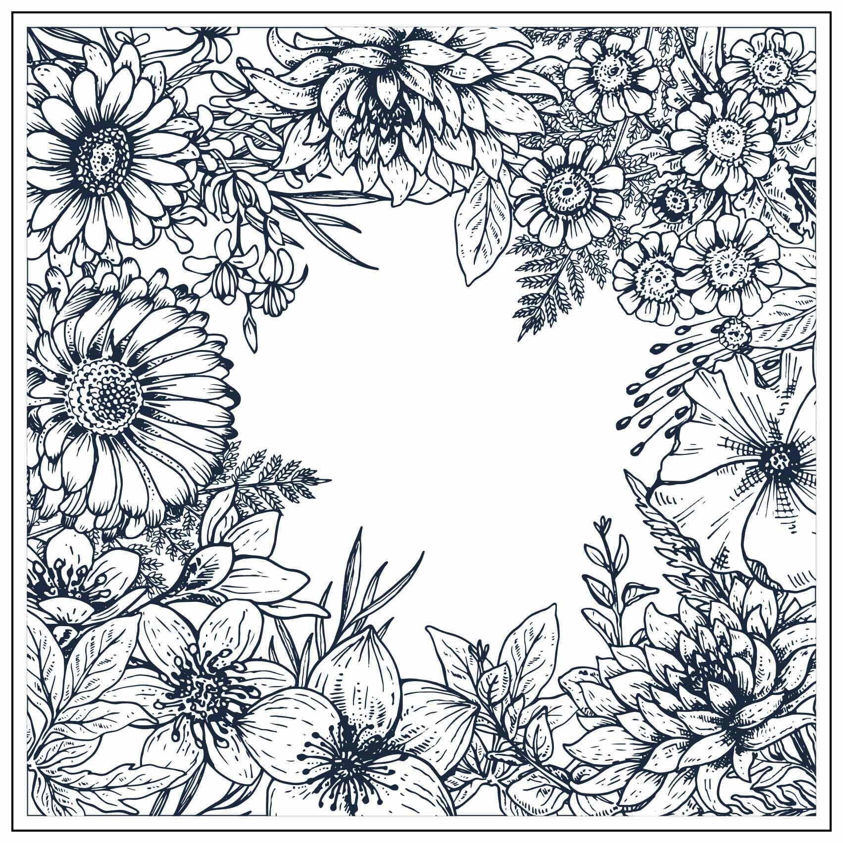 Seamless Flower Silicone Stamp for Scrapbooking & Card Making, 14x14cm Clear Craft Seal