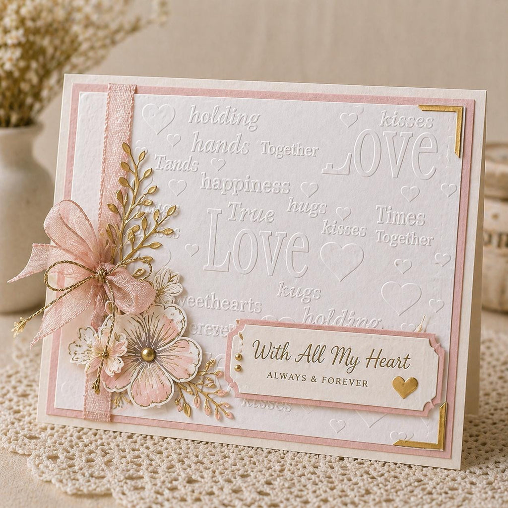 Love Hearts Embossing Folder 150x150mm for Scrapbooking & Card Making