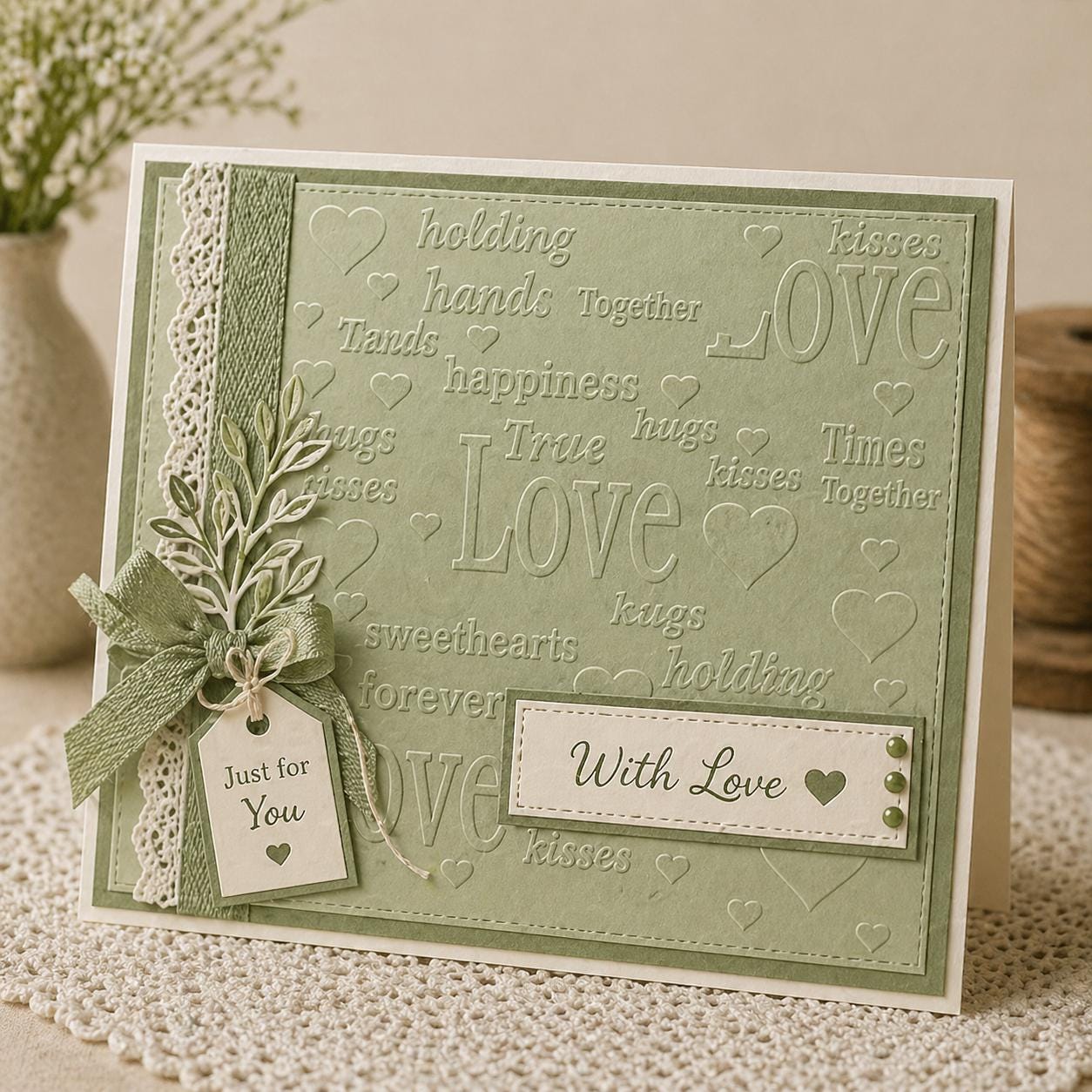 Love Hearts Embossing Folder 150x150mm for Scrapbooking & Card Making