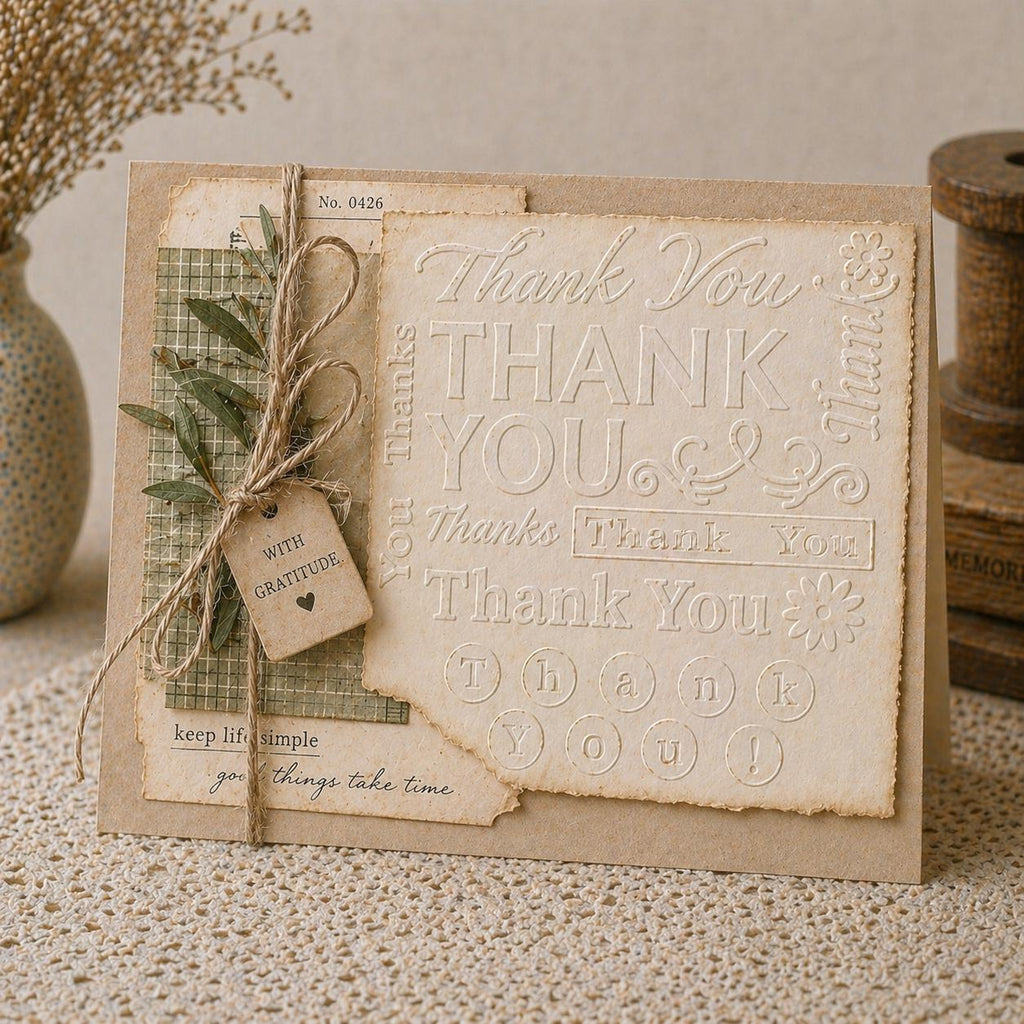 Thank You Embossing Folder for Card Making and Paper Crafts 150x150mm