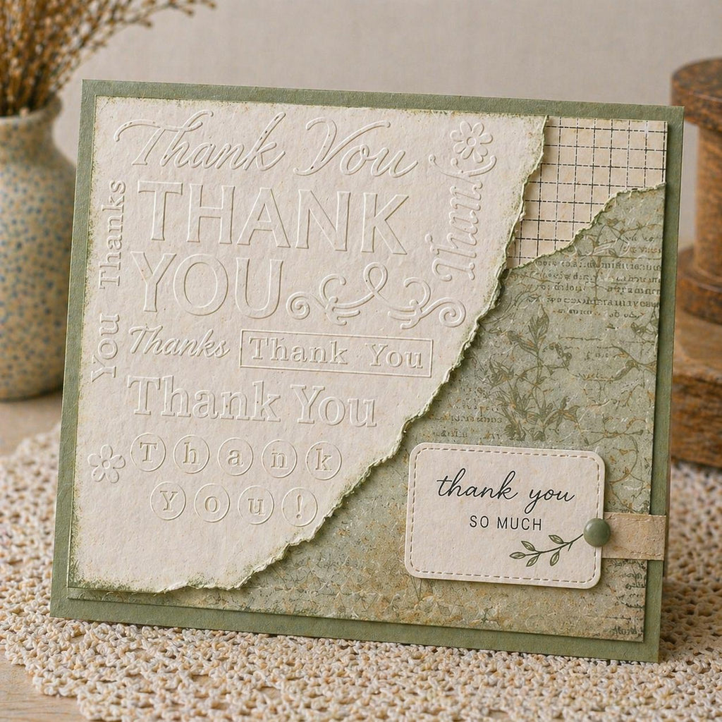 Thank You Embossing Folder for Card Making and Paper Crafts 150x150mm