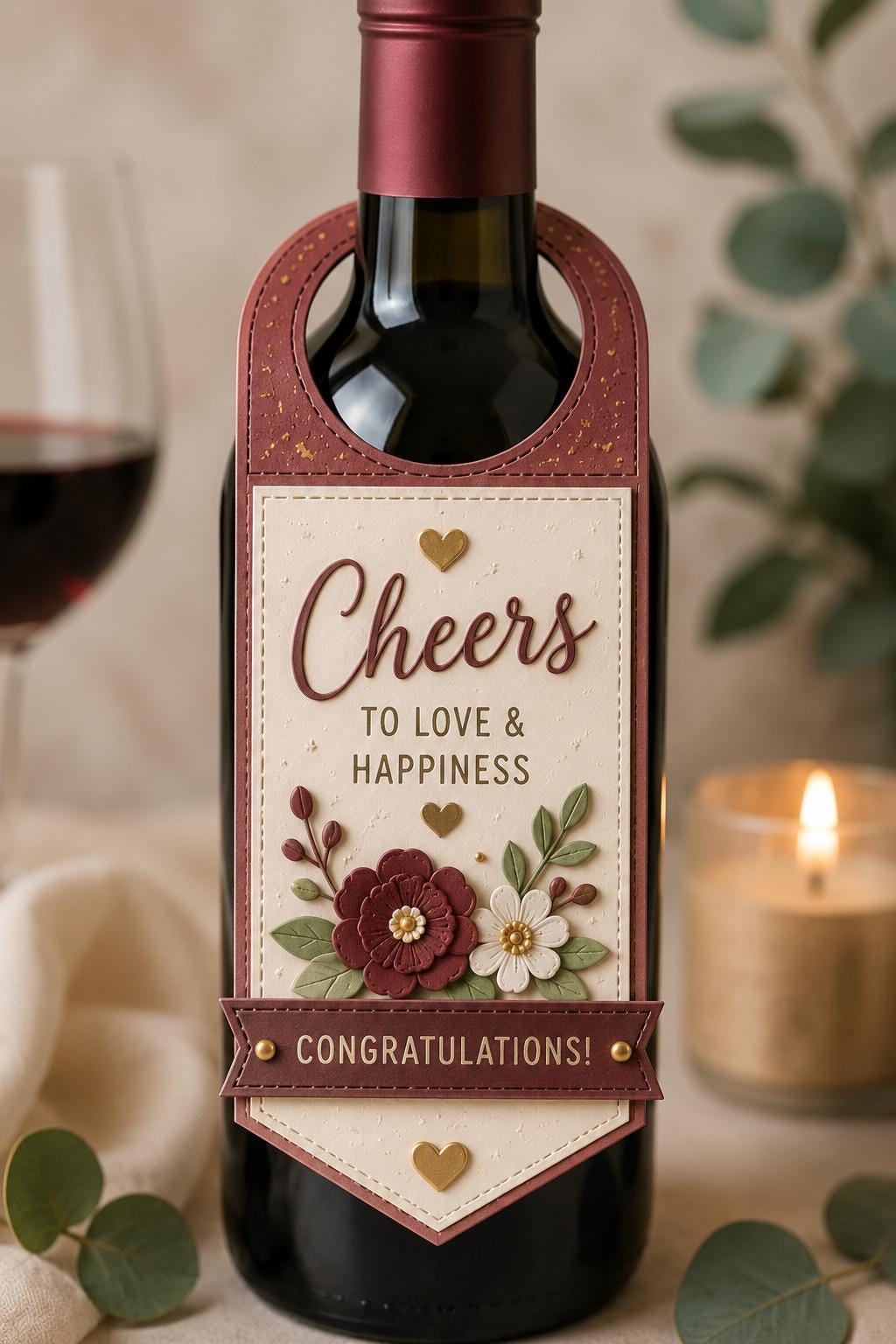 Wine Tag Metal Cutting Die for Cards and Gift Tags