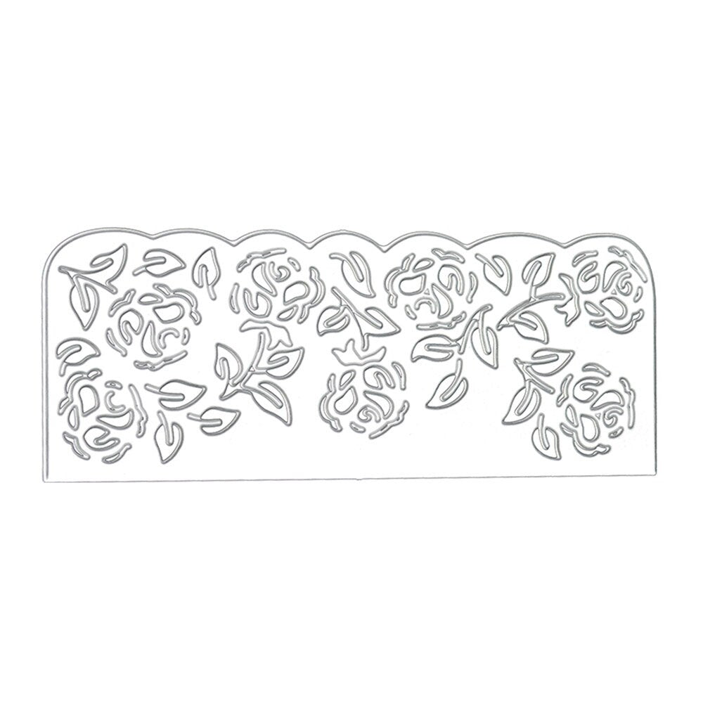 Lace Flower Border Metal Cutting Die, Floral Edge Stencil