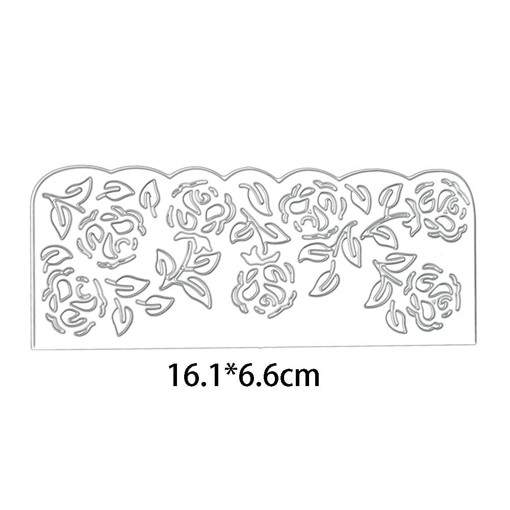 Lace Flower Border Metal Cutting Die, Floral Edge Stencil
