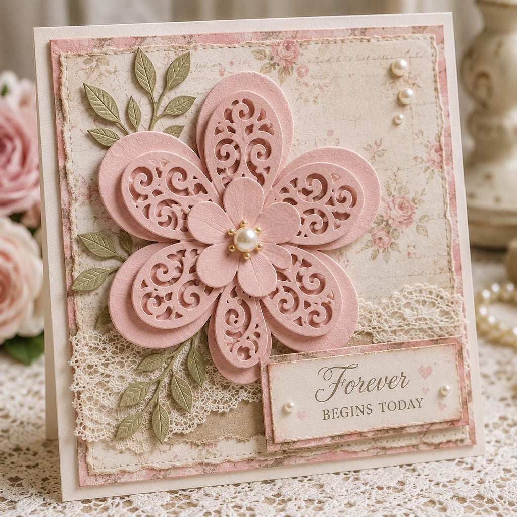 Rose Flower Metal Cutting Die Set for Cards and Scrapbooks