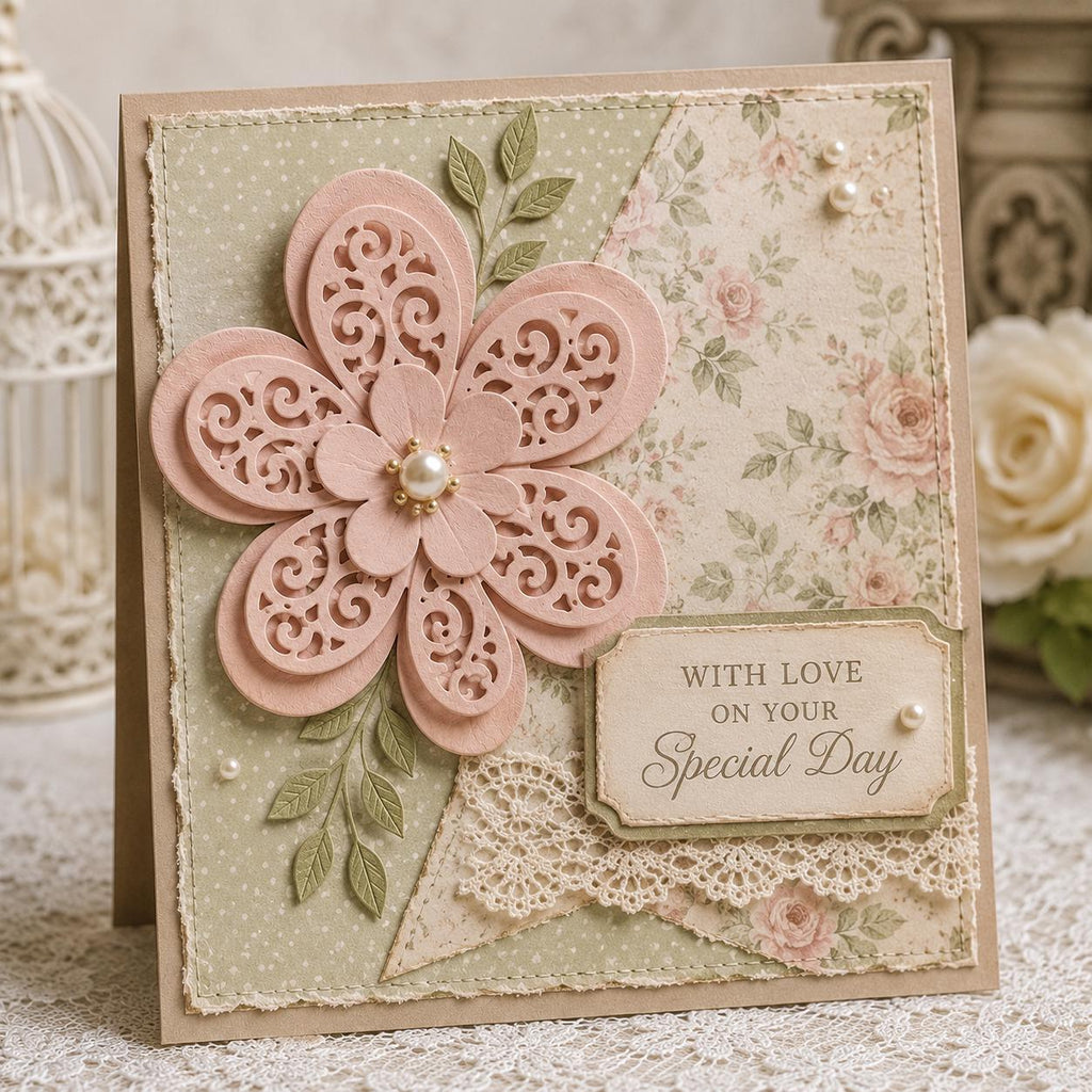 Rose Flower Metal Cutting Die Set for Cards and Scrapbooks