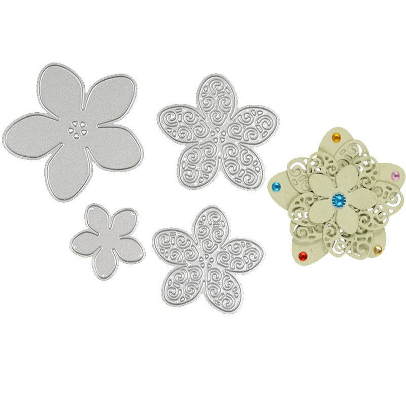 Rose Flower Metal Cutting Die Set for Cards and Scrapbooks