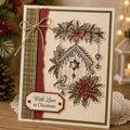Christmas Birdhouse Clear Stamp | Robin, Holly, Festive Cards
