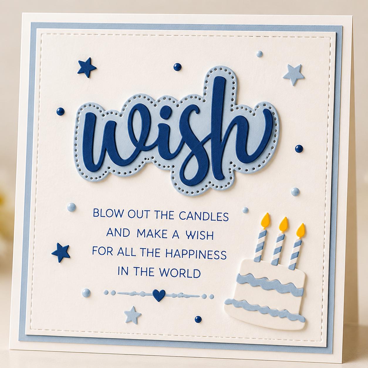 Wish Metal Cutting Dies, Shadow Stencils for Scrapbooking (3pcs)