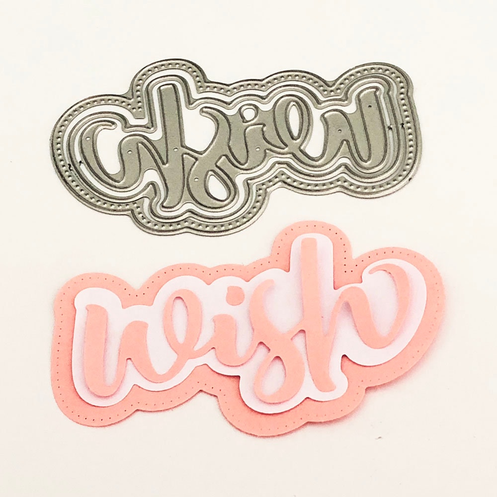 Wish Metal Cutting Dies, Shadow Stencils for Scrapbooking (3pcs)