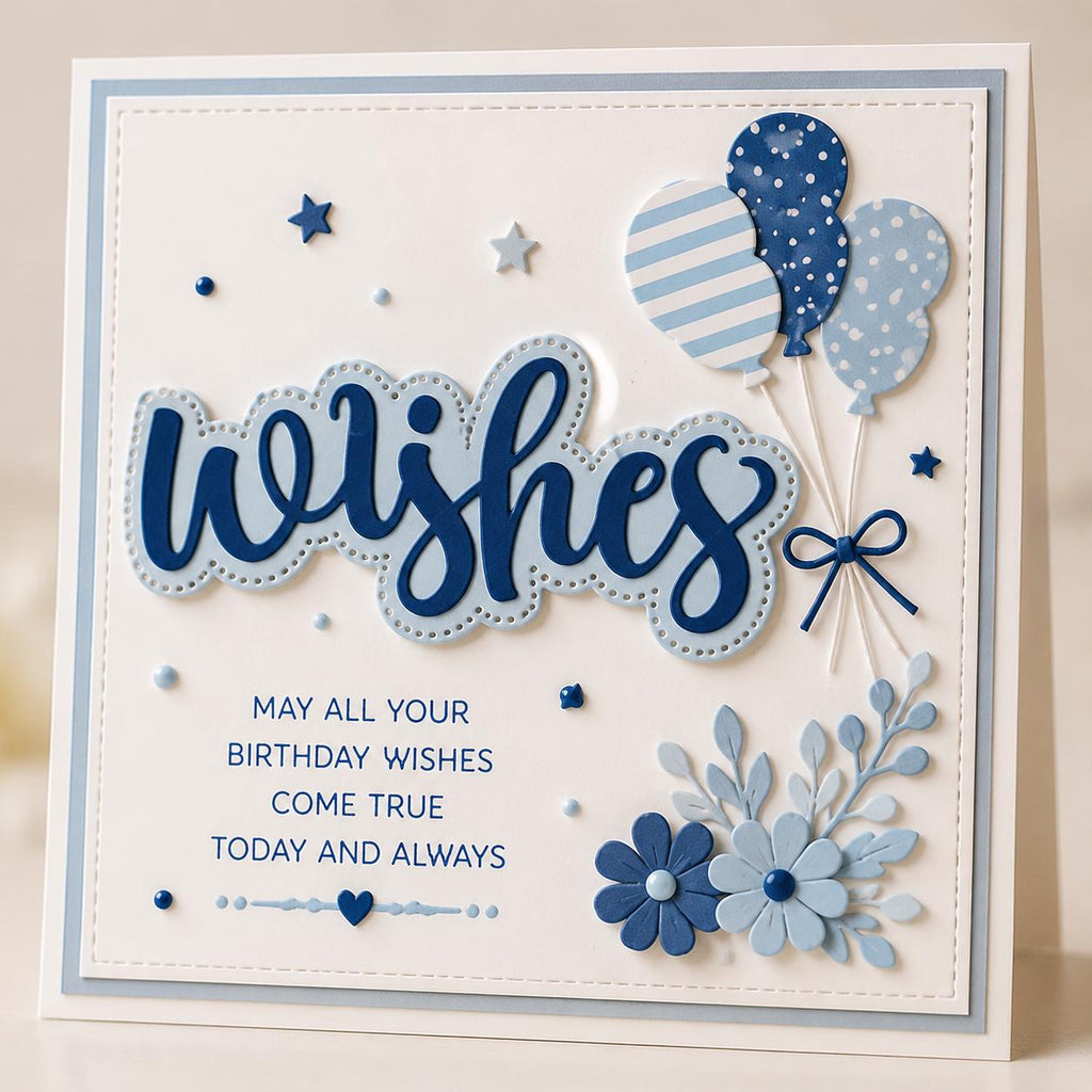 Wishes Metal Cutting Dies, DIY Scrapbooking Stencils (3pcs)