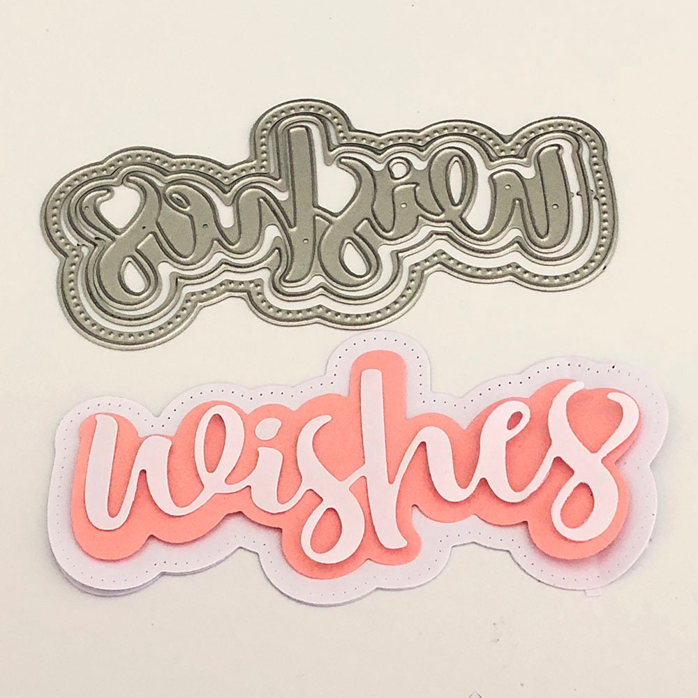 Wishes Metal Cutting Dies, DIY Scrapbooking Stencils (3pcs)