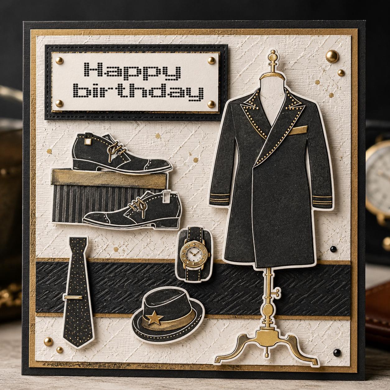 Happy Birthday Father Clear Stamp, DIY Scrapbooking (14x14cm)