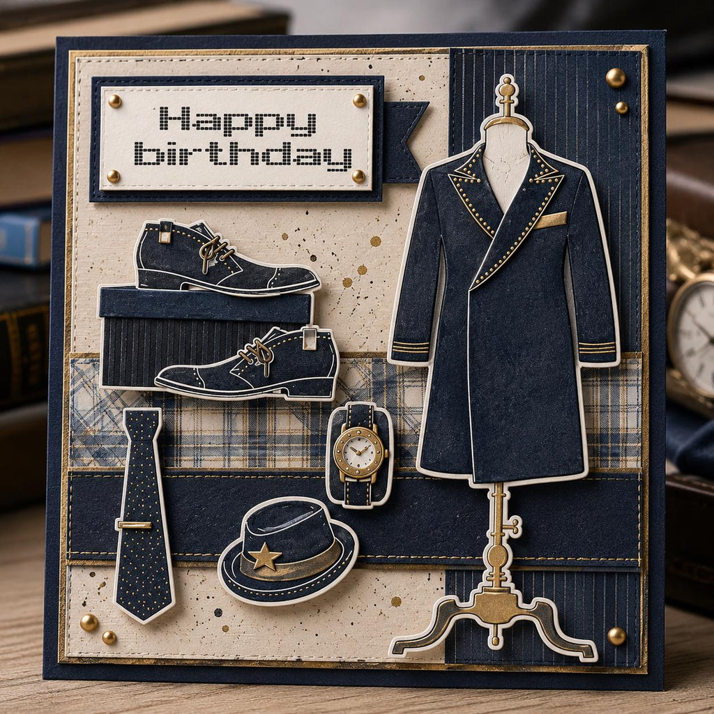 Happy Birthday Father Clear Stamp, DIY Scrapbooking (14x14cm)