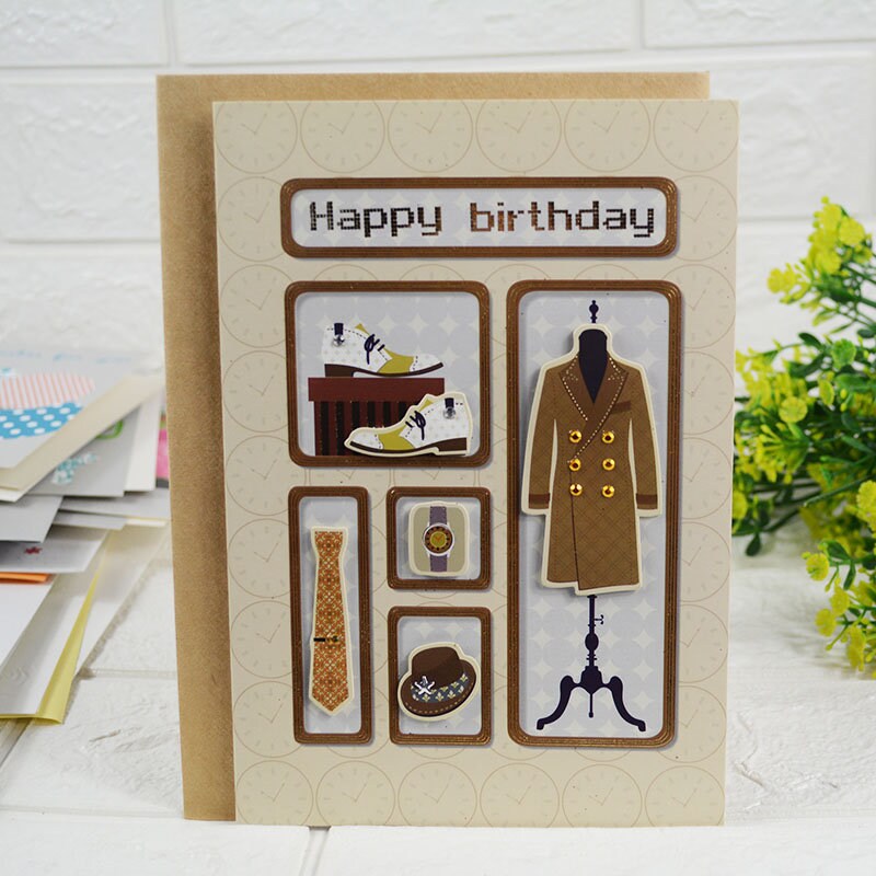 Happy Birthday Father Clear Stamp, DIY Scrapbooking (14x14cm)