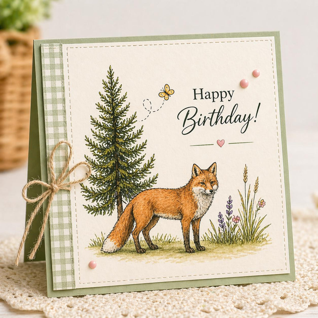 Woodland Clear Stamp Set – Forest Animals, Trees, Botanical Elements Card Making, Scrapbooking (4 Sheets)