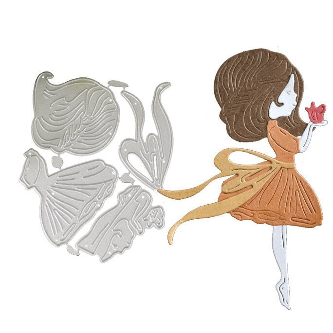 Girl Metal Cutting Die, Carbon Steel Stencil for Scrapbooking