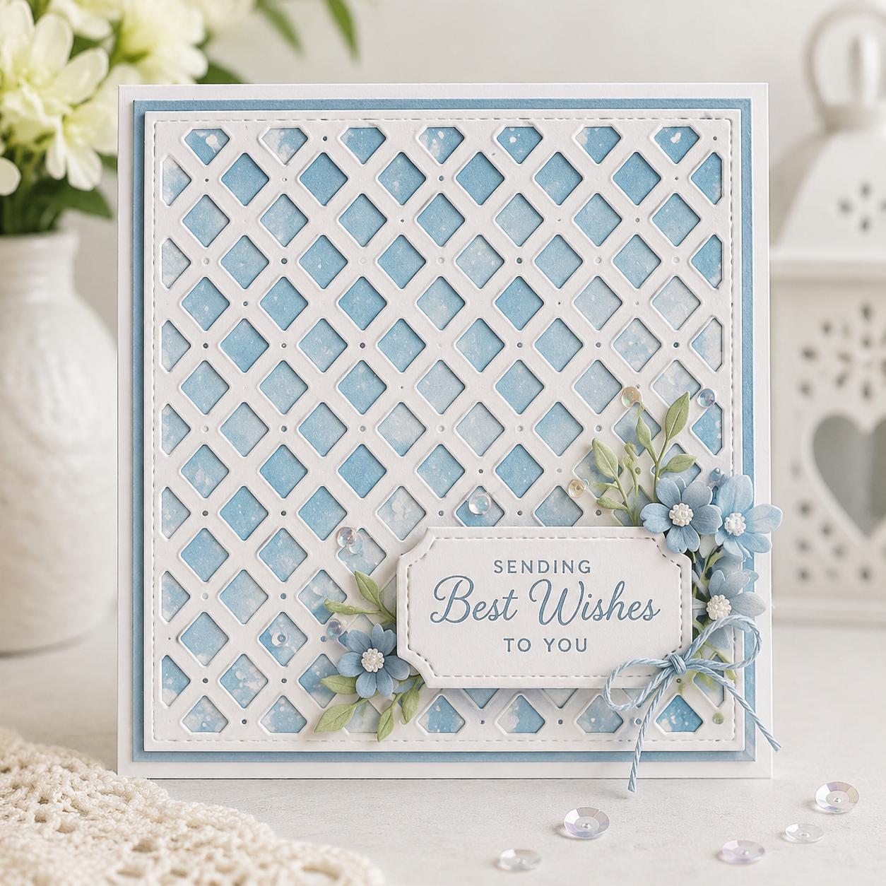Square Grid Metal Cutting Die, Scrapbooking Stencil