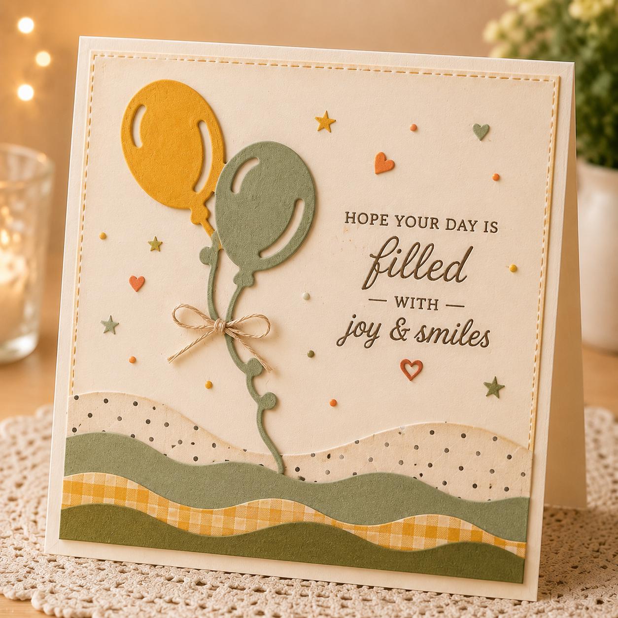 Balloon Die Cut Metal Stencil for Scrapbooking and Card Making