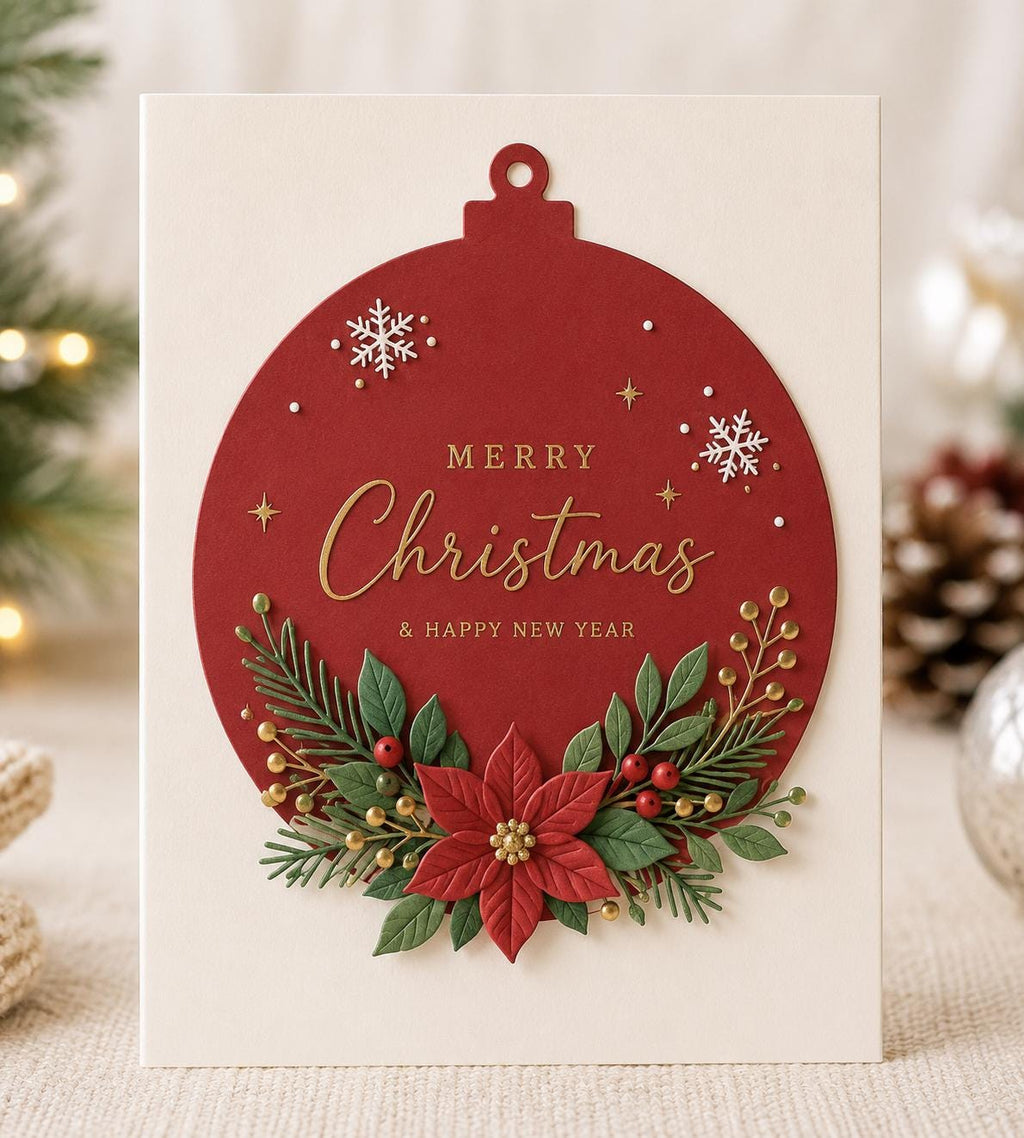 Christmas Ornament Metal Cutting Dies, Holiday Stencils for Cards