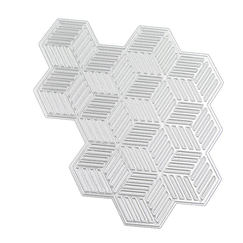 3D Geometric Metal Cutting Die, Background Stencil for Cards