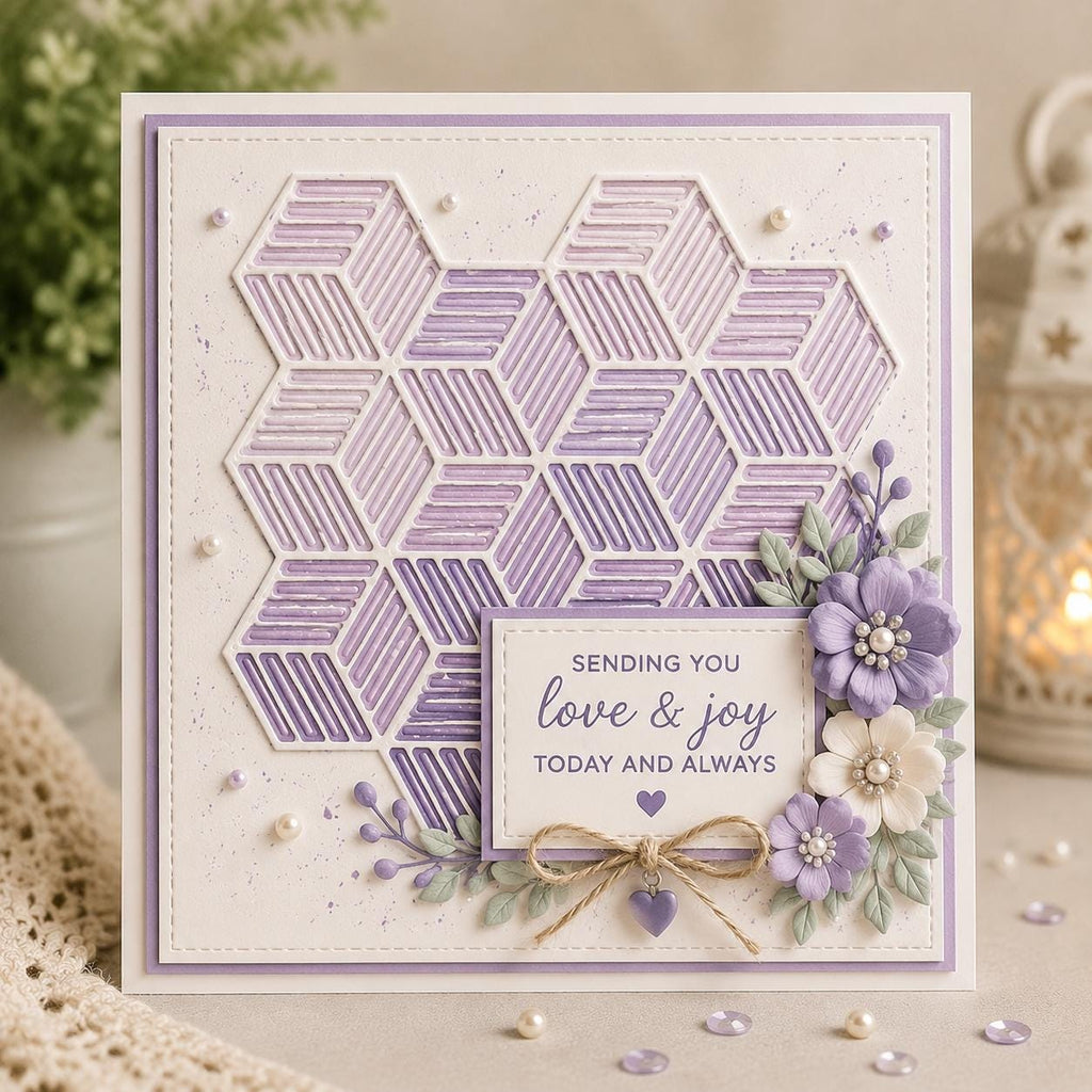 3D Geometric Metal Cutting Die, Background Stencil for Cards