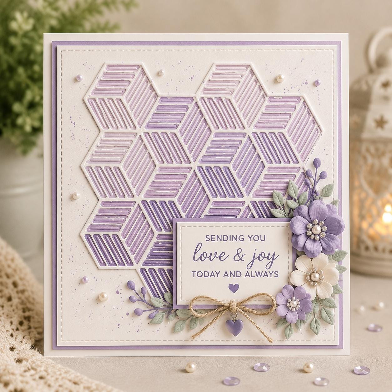 3D Geometric Metal Cutting Die, Background Stencil for Cards