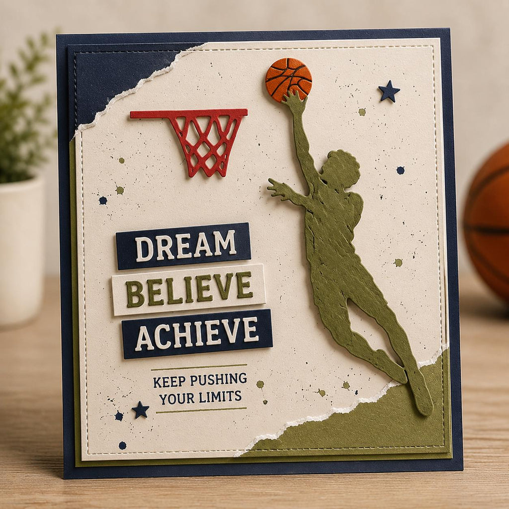 Basketball Player Metal Cutting Die, Sports Stencil for Scrapbook Cards