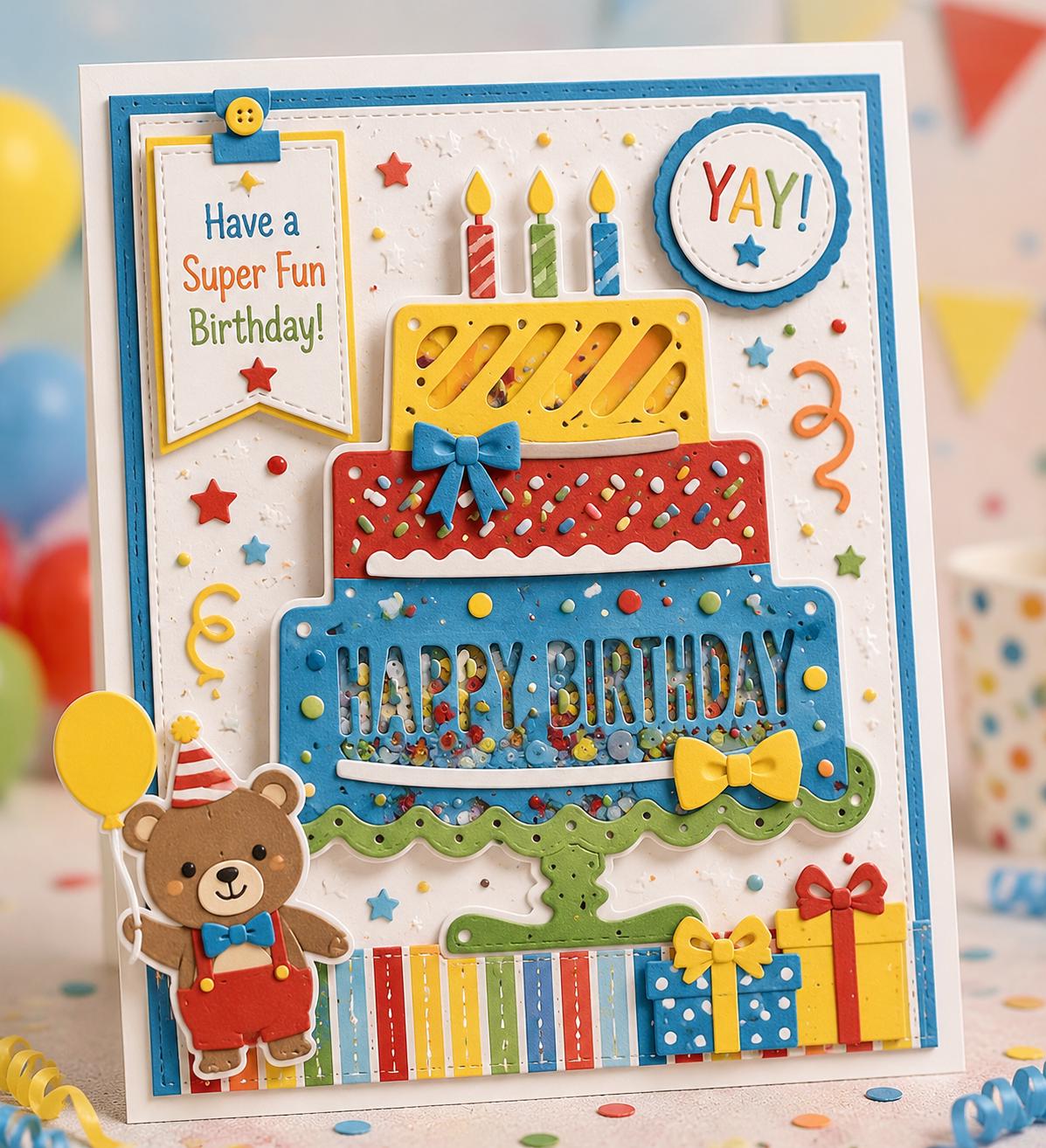 Birthday Cake Metal Cutting Die for Cards and Party Crafts