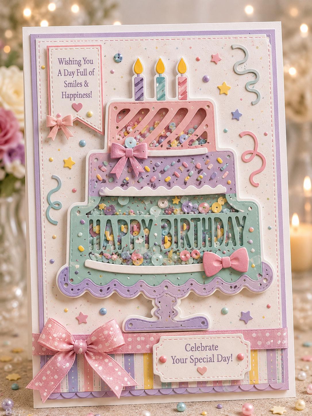 Birthday Cake Metal Cutting Die for Cards and Party Crafts