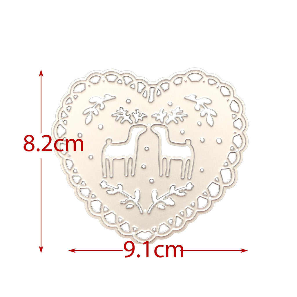 Heart Reindeer Metal Cutting Die for Christmas Cards